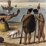 Kuri и два предводителя племени Маори